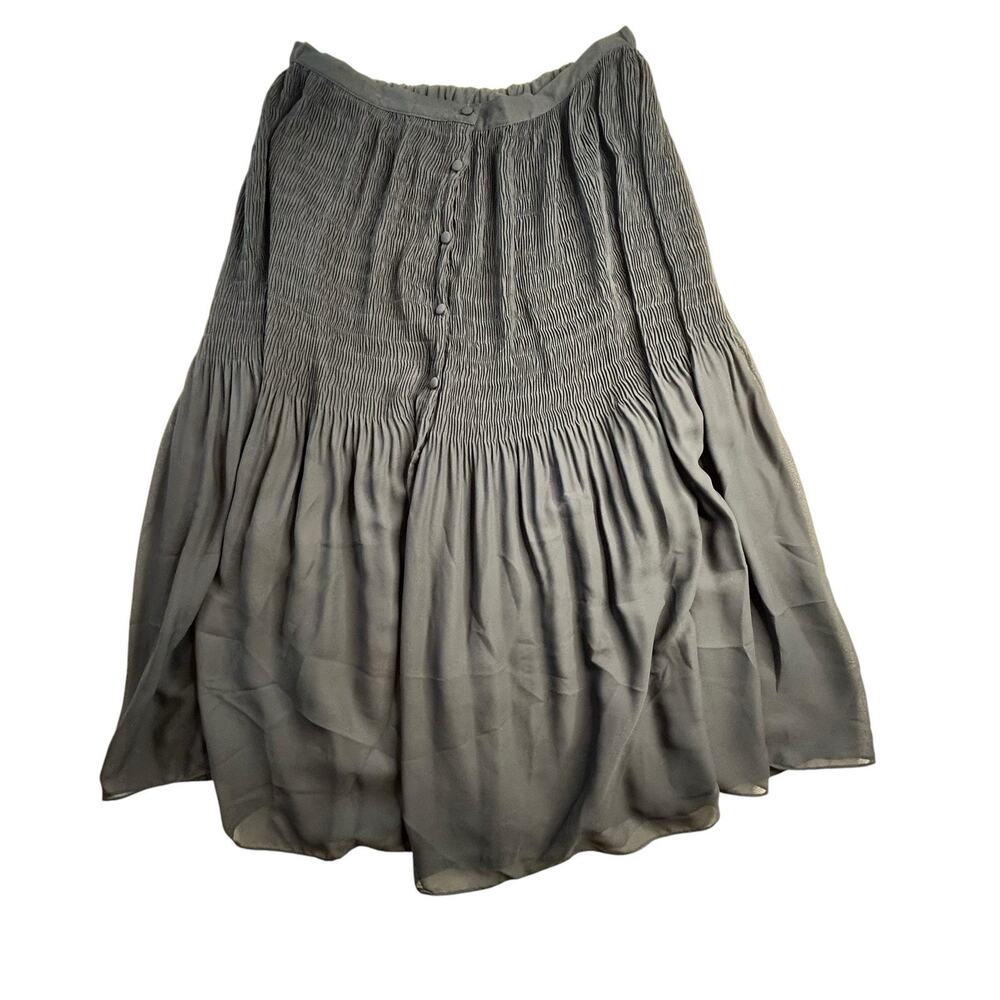 KATHRYN DEENE Maxi Tiered Skirt Size 18/20 Boho Style Black Button Detailed